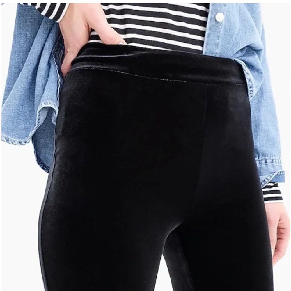 J. Crew Black Velvet Leggings
